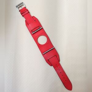 Apple Watch Red Leather Cuff Strap Watch Band